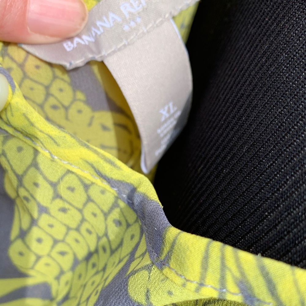 Banana Republic Tropical Pineapple Blouse - Yellow and blue - Picture 4 of 7